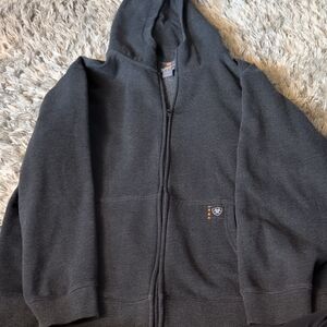 Gray Ariat Rebar Zip Up Hoodie EUC